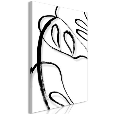 Πίνακας ζε καμβά - White Monstera (1 Part) Vertical