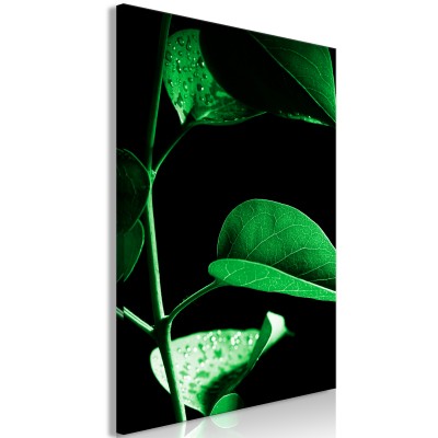 Πίνακας ζε καμβά - Plant in Black (1 Part) Vertical