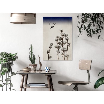 Πίνακας ζε καμβά - Cotton Branches (1 Part) Vertical