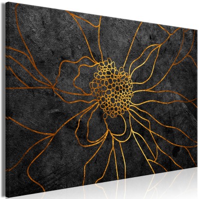 Πίνακας ζε καμβά - Flower in Gold (1 Part) Wide