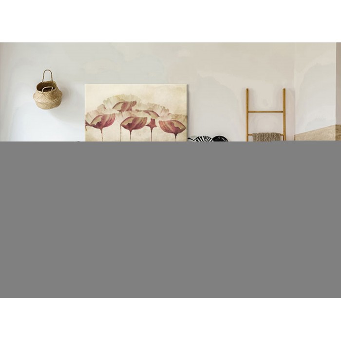 Πίνακας ζε καμβά - Flowers in Beige (1 Part) Wide