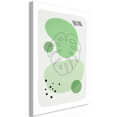 Πίνακας ζε καμβά - Green Aesthetics of Monstera (1 Part) Vertical