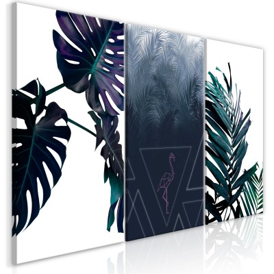 Πίνακας ζε καμβά - Cool Leaves (3 Parts)