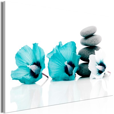 Πίνακας ζε καμβά - Calm Mallow (1 Part) Wide Turquoise