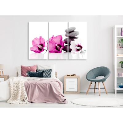 Πίνακας ζε καμβά - Calm Mallow (3 Parts) Pink