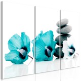 Πίνακας ζε καμβά - Calm Mallow (3 Parts) Turquoise