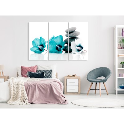 Πίνακας ζε καμβά - Calm Mallow (3 Parts) Turquoise