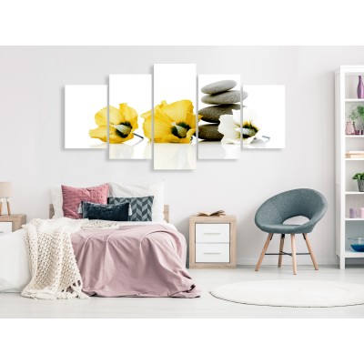 Πίνακας ζε καμβά - Calm Mallow (5 Parts) Wide Yellow