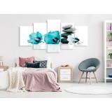 Πίνακας ζε καμβά - Calm Mallow (5 Parts) Wide Turquoise