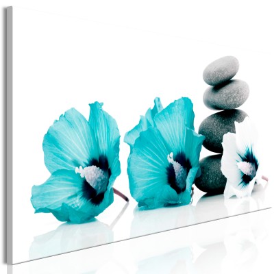 Πίνακας ζε καμβά - Calm Mallow (1 Part) Narrow Turquoise