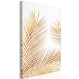 Πίνακας ζε καμβά - Golden Palm Leaves (1 Part) Vertical