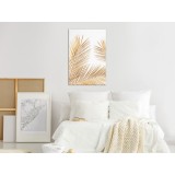 Πίνακας ζε καμβά - Golden Palm Leaves (1 Part) Vertical