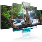 Πίνακας ζε καμβά - Buddha and waterfall