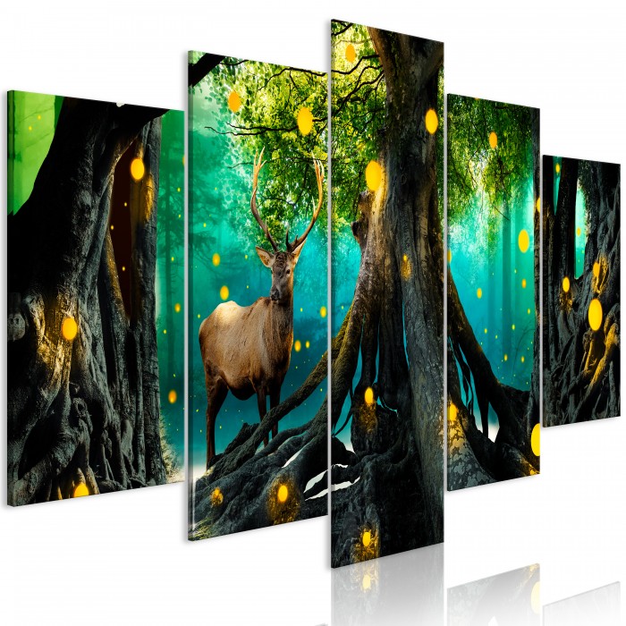 Πίνακας ζε καμβά - Enchanted Forest (5 Parts) Wide