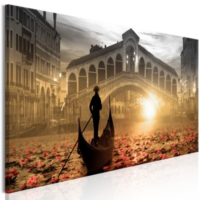 Πίνακας ζε καμβά - Magic Venice (1 Part) Narrow Orange