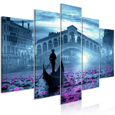 Πίνακας ζε καμβά - Magic Venice (5 Parts) Wide Blue