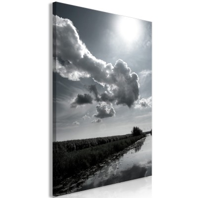 Πίνακας ζε καμβά - Sun Over Clouds (1-part) - Sky Reflection in Water Field