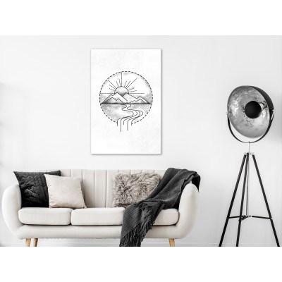 Πίνακας ζε καμβά - Mountain Drawing (1 Part) Vertical