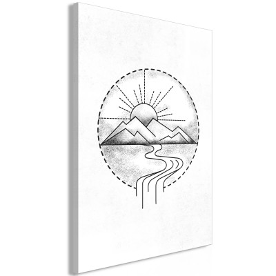 Πίνακας ζε καμβά - Mountain Drawing (1 Part) Vertical