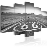 Πίνακας ζε καμβά - Route 66 - black and white