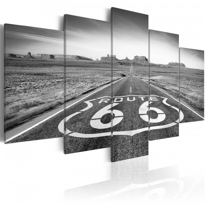 Πίνακας ζε καμβά - Route 66 - black and white