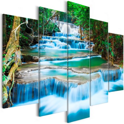 Πίνακας ζε καμβά - Waterfall in Kanchanaburi (5 Parts) Wide