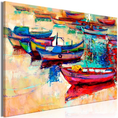 Πίνακας ζε καμβά - Boats (1 Part) Wide