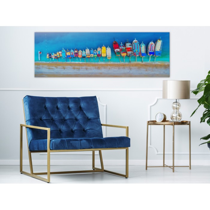 Πίνακας ζε καμβά - Colourful Boats (1 Part) Narrow