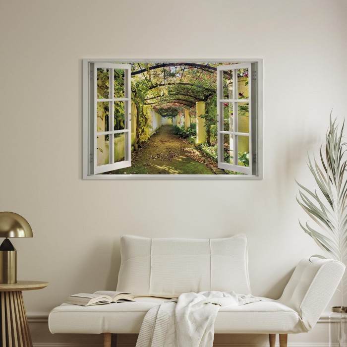 Πίνακας ζε καμβά - Window: View on Pergola