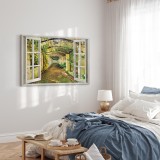 Πίνακας ζε καμβά - Window: View on Pergola