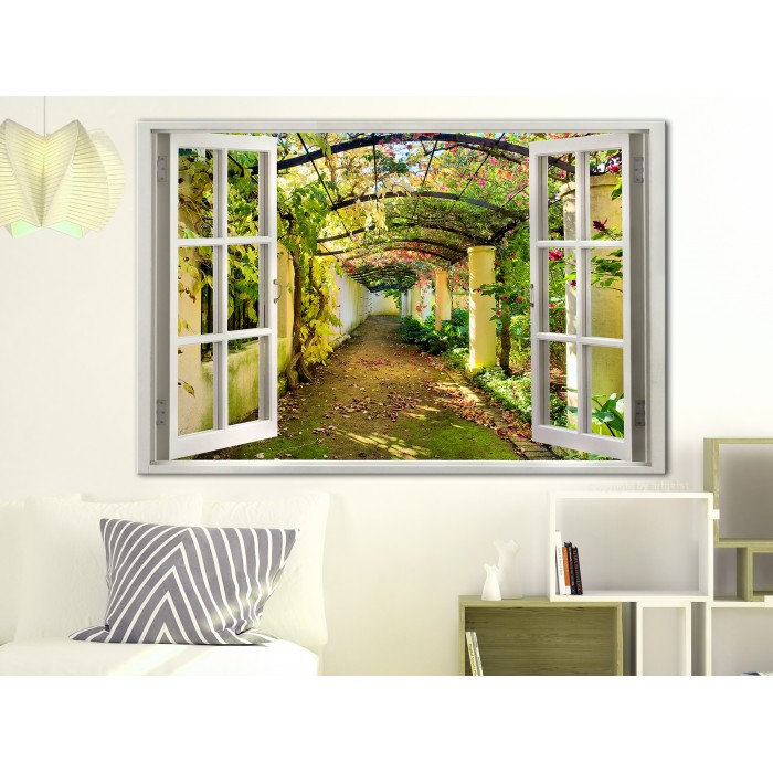 Πίνακας ζε καμβά - Window: View on Pergola