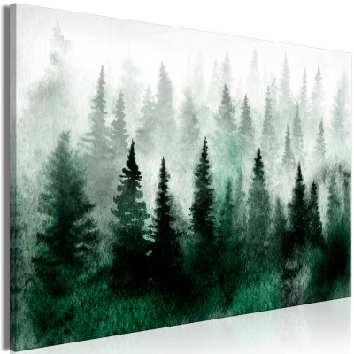 Πίνακας ζε καμβά - Scandinavian Foggy Forest (1 Part) Wide