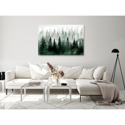 Πίνακας ζε καμβά - Scandinavian Foggy Forest (1 Part) Wide