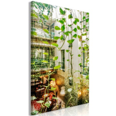 Πίνακας ζε καμβά - Cracow: Cafe with Ivy (1 Part) Vertical
