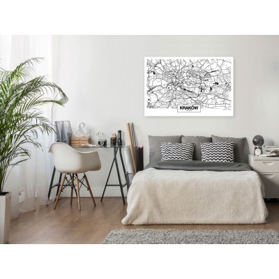 Πίνακας ζε καμβά - City Plan: Krakow (1 Part) Wide