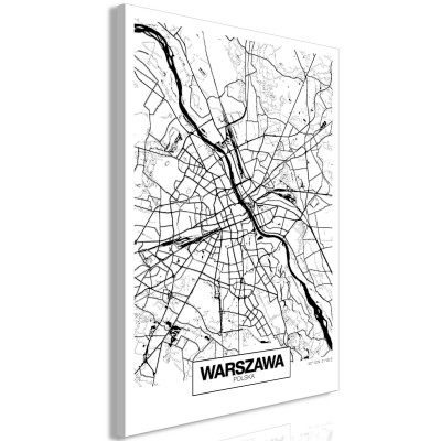 Πίνακας ζε καμβά - City Plan: Warszawa (1 Part) Vertical