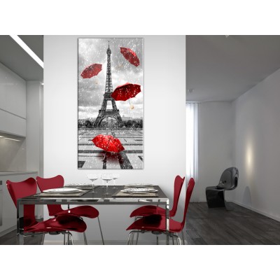 Πίνακας ζε καμβά - Paris: Red Umbrellas