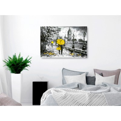 Πίνακας ζε καμβά - Walk in London (1 Part) Wide Yellow