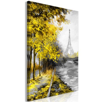 Πίνακας ζε καμβά - Paris Channel (1 Part) Vertical Yellow