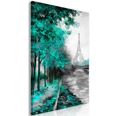 Πίνακας ζε καμβά - Paris Channel (1 Part) Vertical Green
