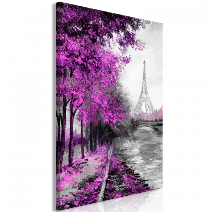 Πίνακας ζε καμβά - Paris Channel (1 Part) Vertical Pink