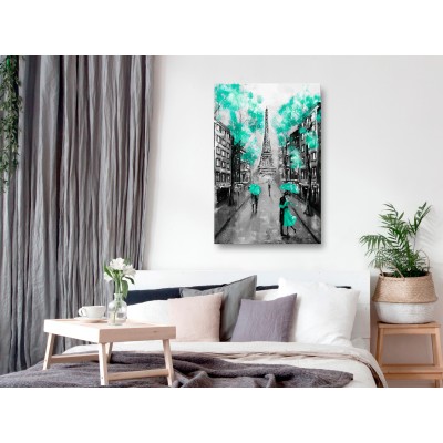 Πίνακας ζε καμβά - Paris Rendez-Vous (1 Part) Vertical Green
