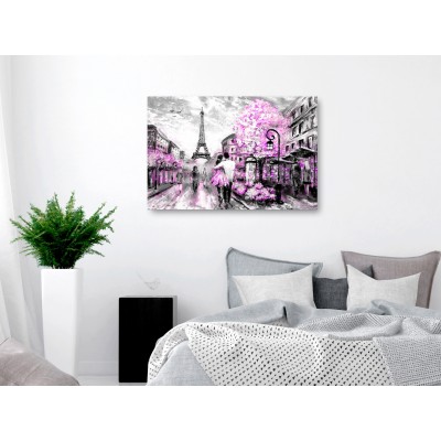 Πίνακας ζε καμβά - Colourful Rendez-Vous (1 Part) Wide Pink