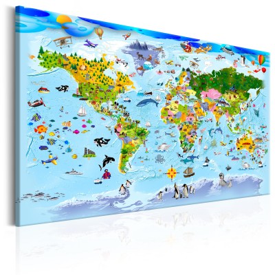 Πίνακας σε φελλό - Children's Map: Colourful Travels