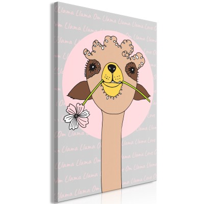Πίνακας ζε καμβά - Happy Llama (1 Part) Vertical