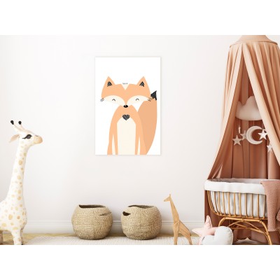 Πίνακας ζε καμβά - Happy Fox (1 Part) Vertical