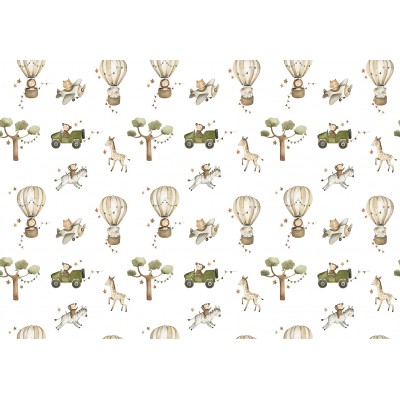 Φωτοταπετσαρία - Africa for Toddler - Animals on Savannah in Watercolour Technique