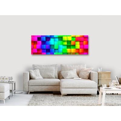 Πίνακας ζε καμβά - Colourful Cubes (1 Part) Narrow