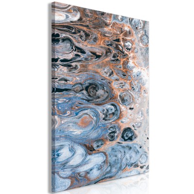 Πίνακας ζε καμβά - Sienna Blue Marble (1 Part) Vertical
