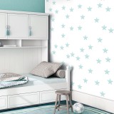 Ταπετσαρία - Stars - Aquamarine